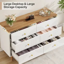 Flash Sale Tribesigns 6 Drawer Dresser, 47
