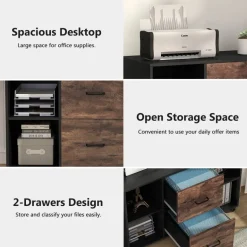 Fashion Tribesigns 2 Drawer File Cabinet, Large Mobile Filing Cabinet for Letter Size