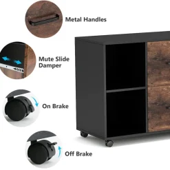 Fashion Tribesigns 2 Drawer File Cabinet, Large Mobile Filing Cabinet for Letter Size