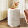Outlet Tribesigns 3 Drawers Nightstand, Modern Round Side End Table with Storage