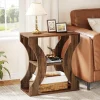 Flash Sale Tribesigns 24" End Table, 3 - Tier Farmhouse Side Table with Storage Shelves