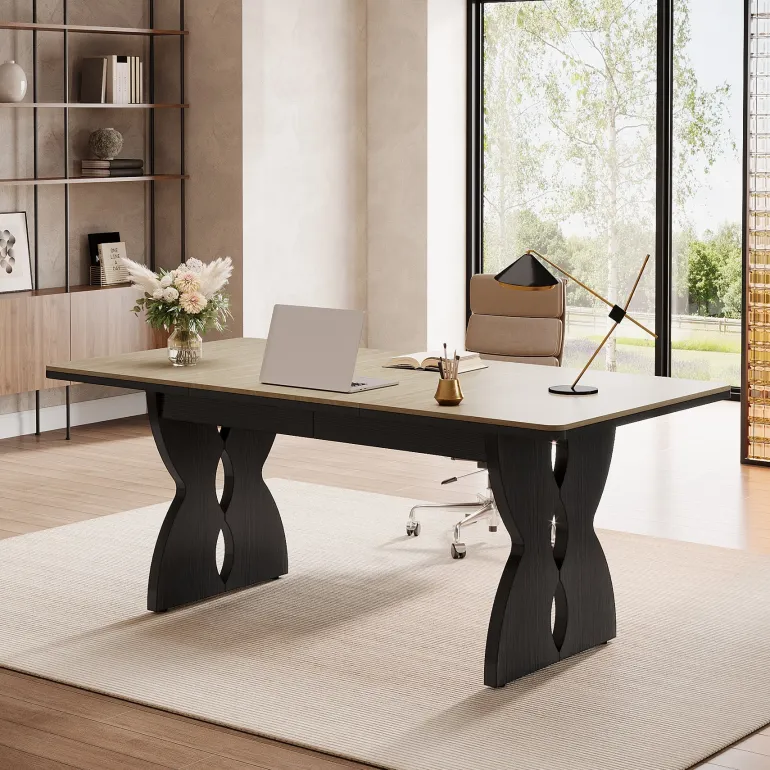Shop Tribesigns 70.8" Executive Desk, Heavy - duty Computer Desk Office Desk