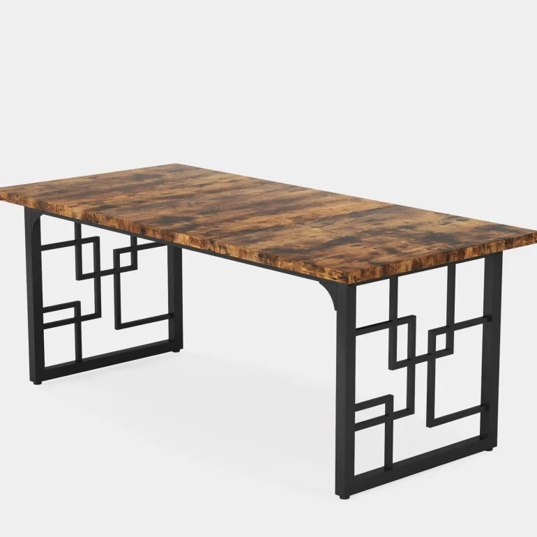 Cheap Tribesigns 63" Executive Desk, Industrial Study Computer Desk with Metal Legs
