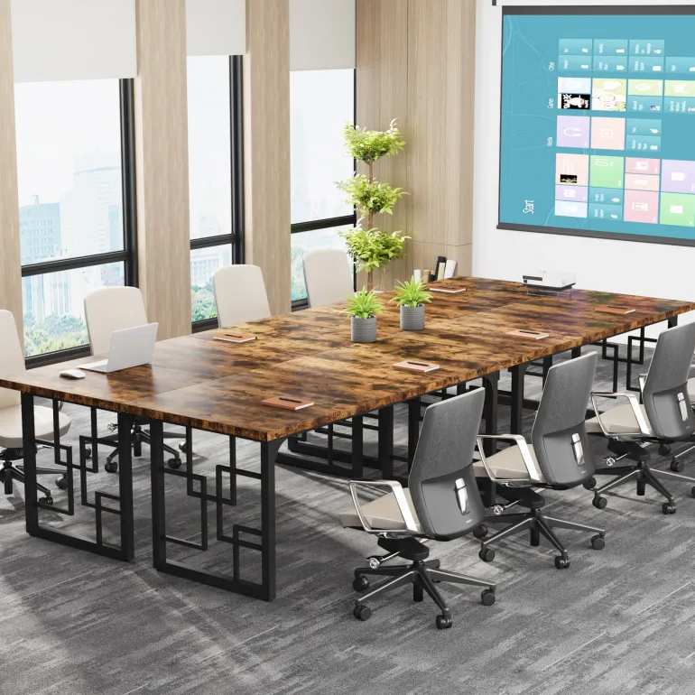 Cheap Tribesigns 63" Executive Desk, Industrial Study Computer Desk with Metal Legs