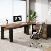 Sale Tribesigns 70.8" Executive Desk, L - Shaped Home Office Desk with File Cabinet