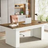 Cheap Tribesigns 63" Executive Desk, Modern Computer Desk Study Home Office Table