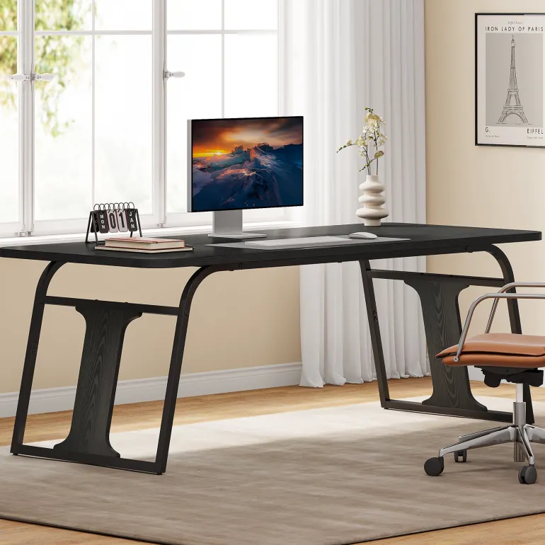Outlet Tribesigns 63" Executive Desk, Modern Computer Office Desk Writing Table