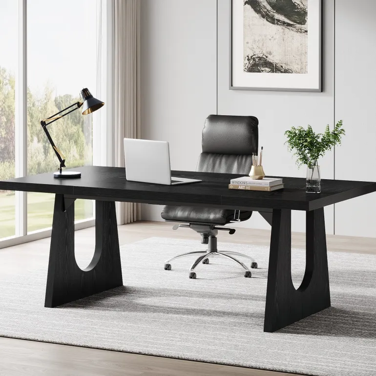 Discount Tribesigns 70" Executive Desk, Modern Computer Office Desk Workstation