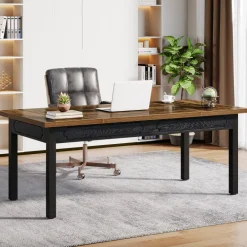Shop Tribesigns 63" Executive Desk, Modern Computer Desk Office Desk