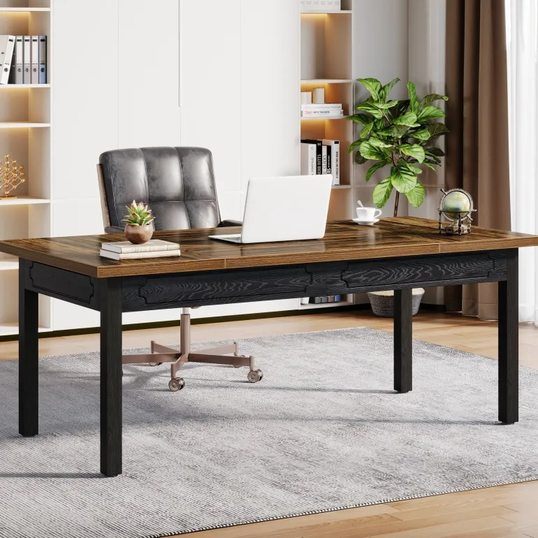 Shop Tribesigns 63" Executive Desk, Modern Computer Desk Office Desk