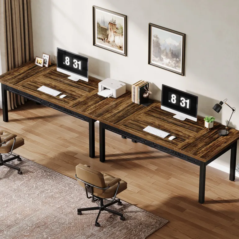Shop Tribesigns 63" Executive Desk, Modern Computer Desk Office Desk