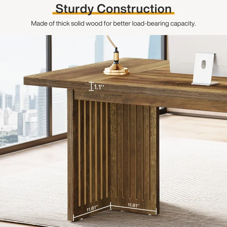 Store Tribesigns 63" Executive Desk, Modern Computer Desk Study Writing Table