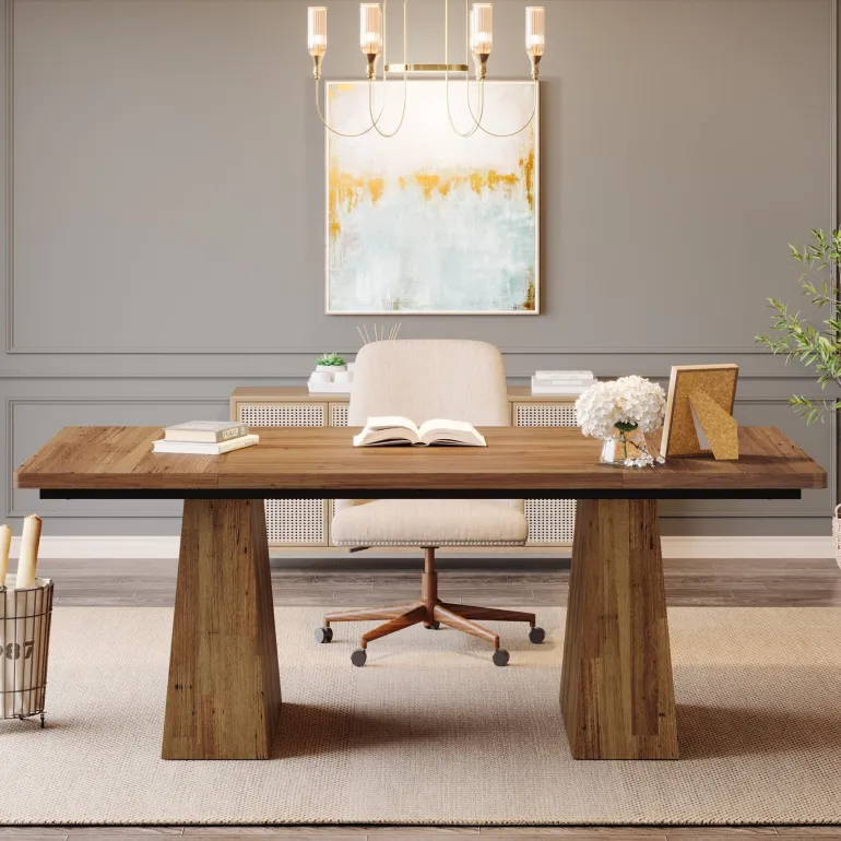 Sale Tribesigns 63" Executive Desk, Modern Office Computer Desk Workstations
