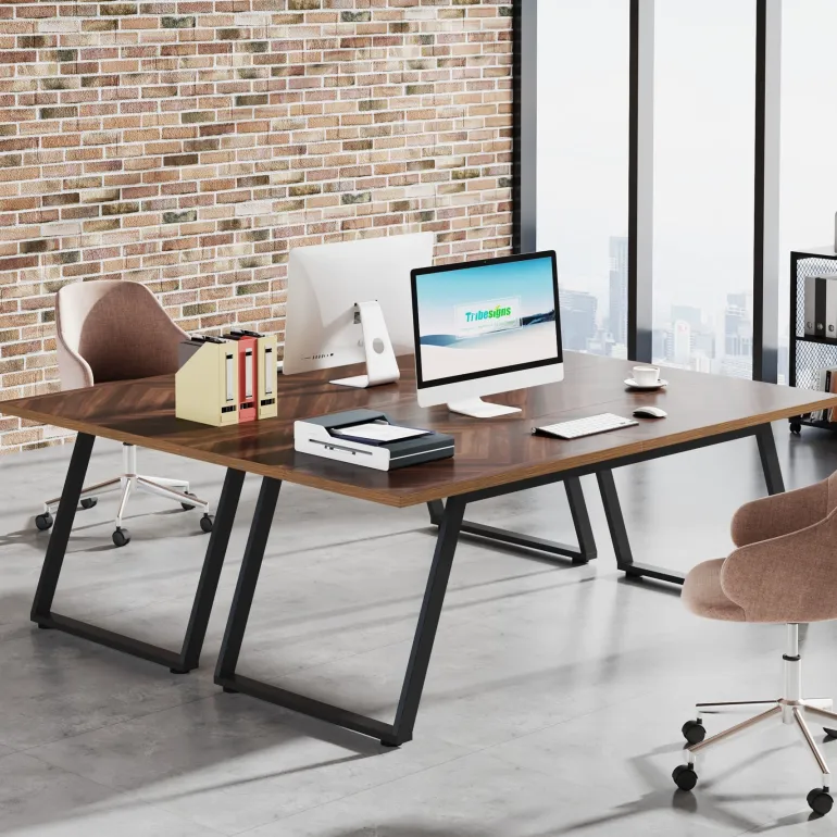 Outlet Tribesigns 63" Executive Desk, Simple Computer Desk with Thickened Frame