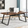 Outlet Tribesigns 63" Executive Desk, Simple Wood Computer Writing Desk