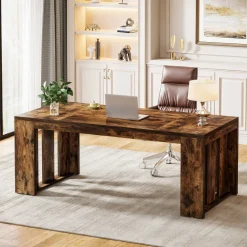 Fashion Tribesigns 63" Executive Desk, Wood Computer Table Conference Table for 4 - 6