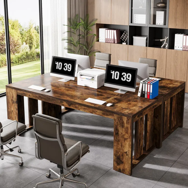 Fashion Tribesigns 63" Executive Desk, Wood Computer Table Conference Table for 4 - 6