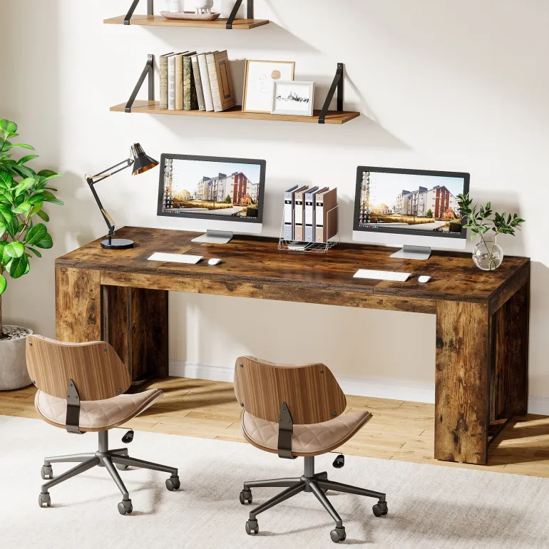 Fashion Tribesigns 63" Executive Desk, Wood Computer Table Conference Table for 4 - 6