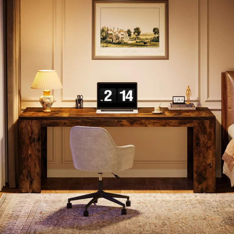 Fashion Tribesigns 63" Executive Desk, Wood Computer Table Conference Table for 4 - 6