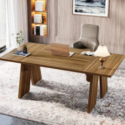 Hot Tribesigns 70.9" Executive Desk, Wood 6FT Conference Table Meeting Table Computer Desk