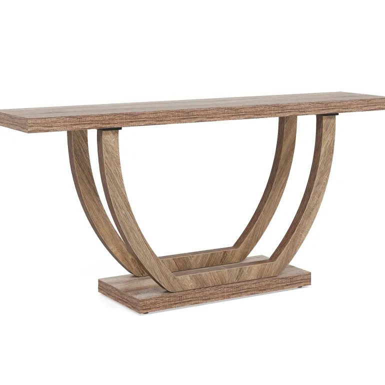 Fashion Tribesigns 63" Farmhouse Console Table, 2 - Tier Entryway Sofa Table