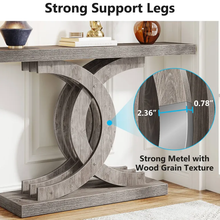 Sale Tribesigns 39" Farmhouse Console Table Entryway Table with Geometric Base