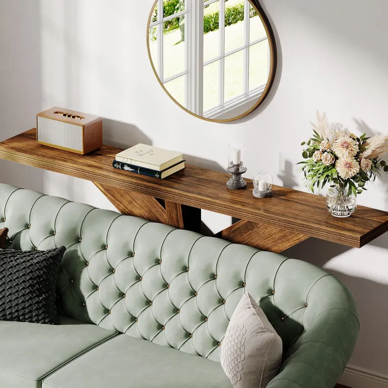 Discount Tribesigns 70.9" Farmhouse Console Table, Wood Sofa Hallway Table