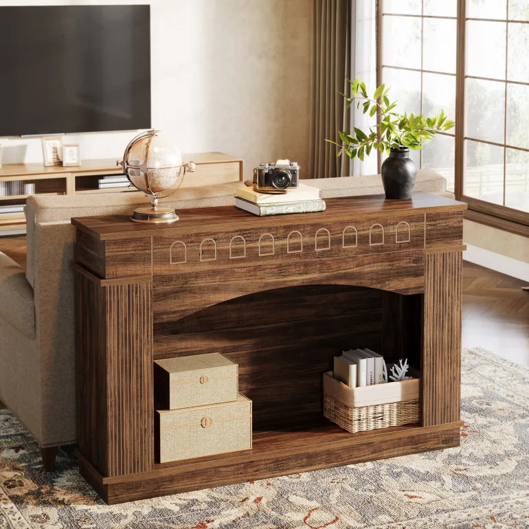 Best Tribesigns 47" Farmhouse Console Table, 2 - Tier Sofa Table Entryway Table
