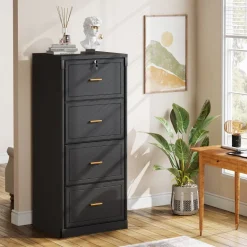 Store Tribesigns 51" File Cabinet, Vertical Filing Cabinet with 4 Storage Drawers