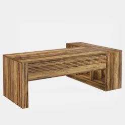 Fashion Tribesigns 72" L - Shaped Desk, Executive Desk Office Computer Desk with Cabinet