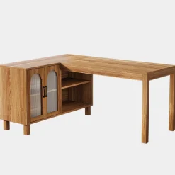 Best Sale Tribesigns 59" L - Shaped Executive Desk, Computer Desk Home Office Desk With Storage Cabinet
