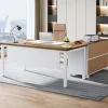 Cheap Tribesigns 63" L-Shaped Desk, Modern Executive Computer Desk with 37" Mobile File Cabinet