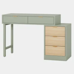 Cheap Tribesigns 55" Makeup Vanity Table, Rustic Dressing Table Makeup Table