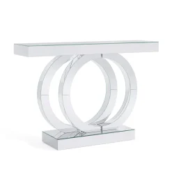 Cheap Tribesigns 43" Mirrored Console Table, Glass Sofa Table Foyer Table