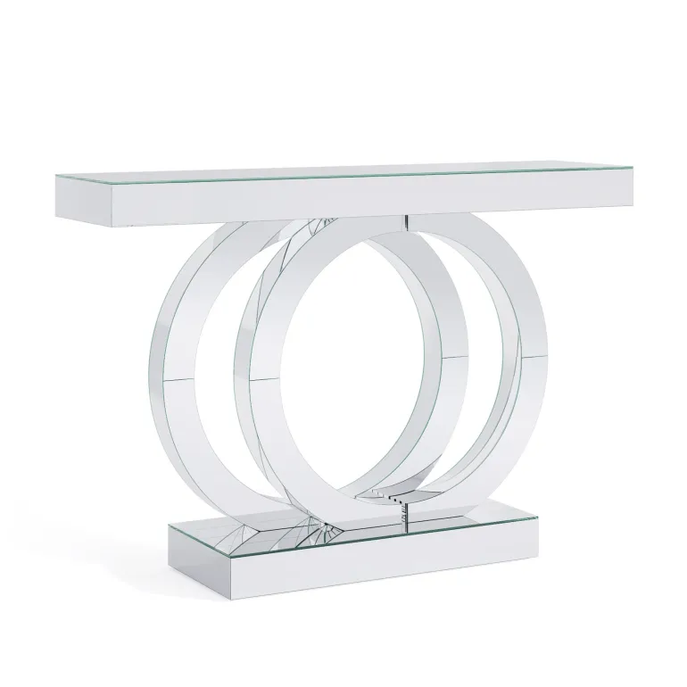 Cheap Tribesigns 43" Mirrored Console Table, Glass Sofa Table Foyer Table