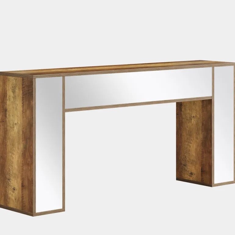 Store Tribesigns 63" Mirrored Console Table, Wooden Sofa Table Hallway Table