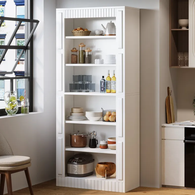 Sale Tribesigns 73" Modern Bookcase, 6-Tier Tall Etagere Bookshelf with Storage Shelves