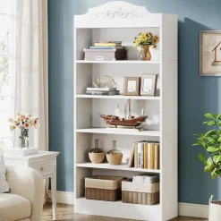 Best Sale Tribesigns 72" Modern Bookshelf, Freestanding Etagere Bookcase with Storage Shelves