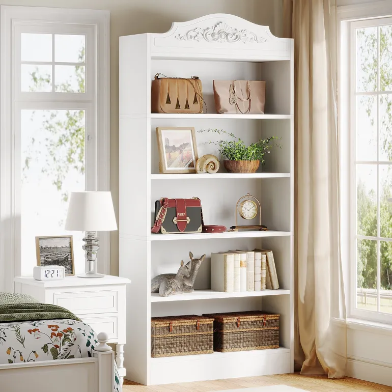 Best Sale Tribesigns 72" Modern Bookshelf, Freestanding Etagere Bookcase with Storage Shelves