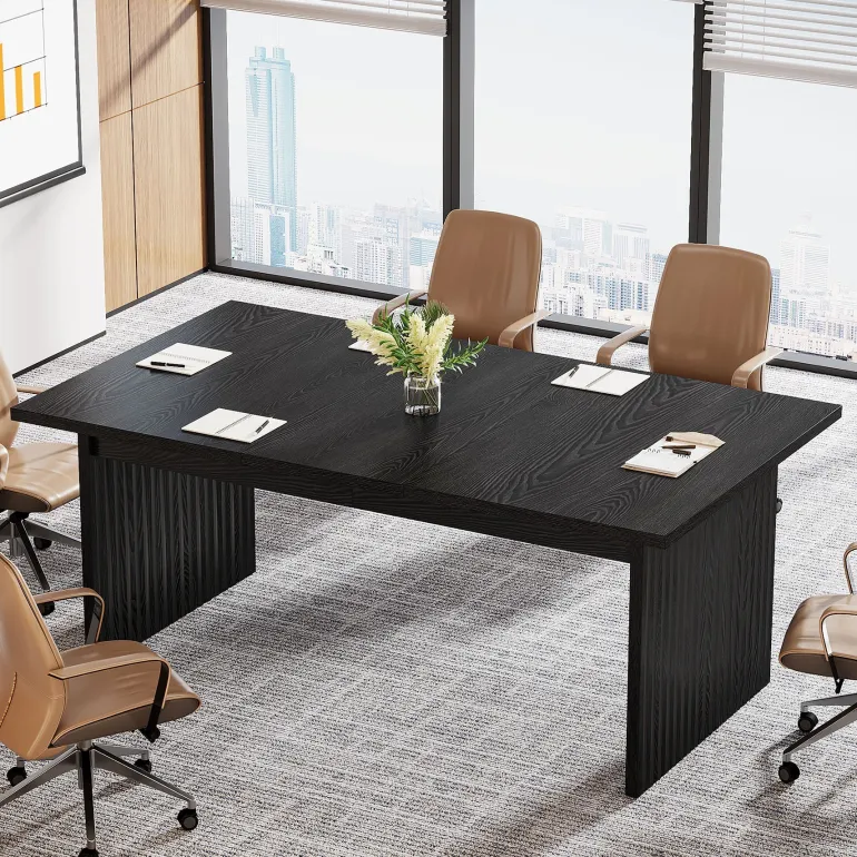 Flash Sale Tribesigns 63" Modern Conference Table, Wood Meeting Room Table