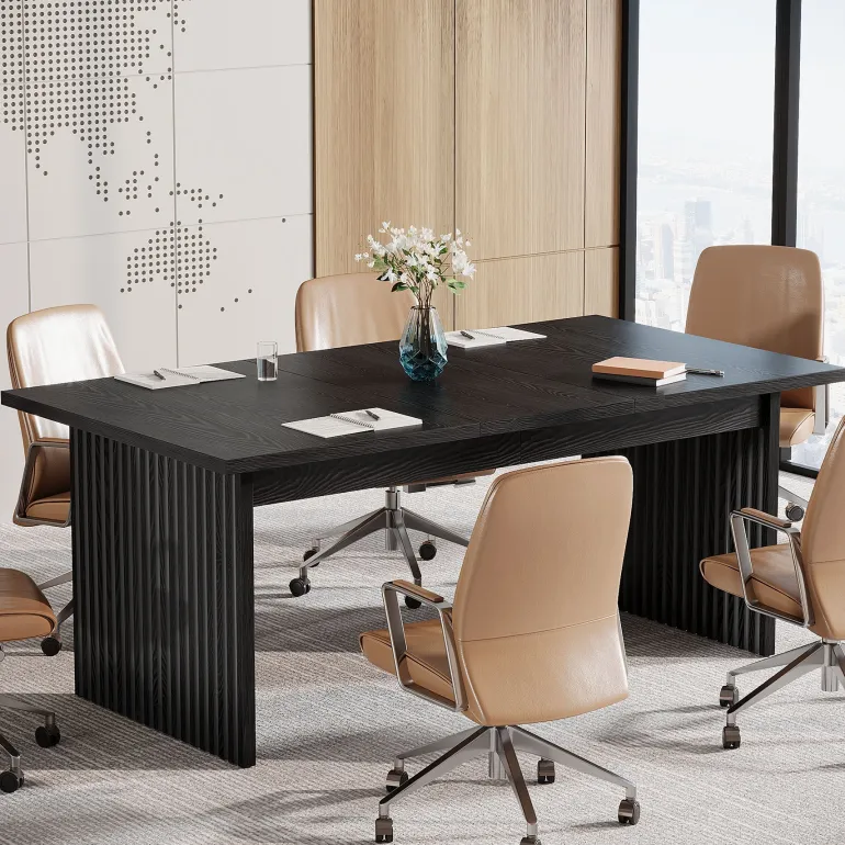 Flash Sale Tribesigns 63" Modern Conference Table, Wood Meeting Room Table