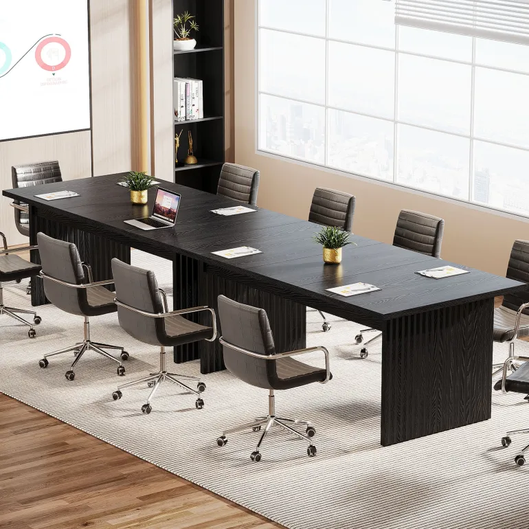 Flash Sale Tribesigns 63" Modern Conference Table, Wood Meeting Room Table