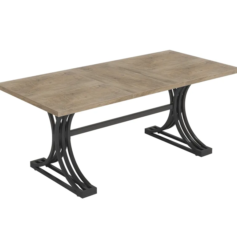 Best Sale Tribesigns 63'' Modern Dining Table with Faux Marble Tabletop & Metal Legs
