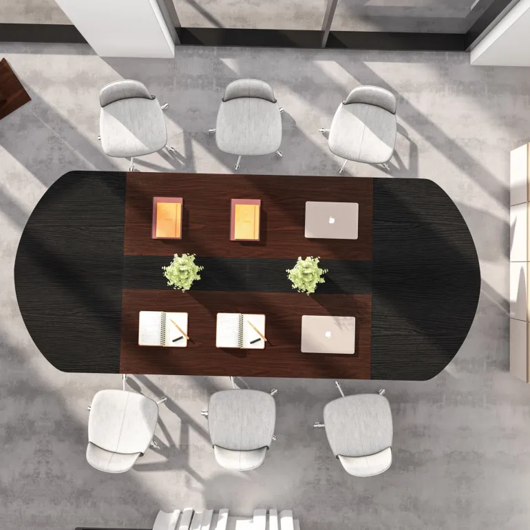 Hot Tribesigns 70.86" Oval Executive Desk, Modern Computer Meeting Table for Home Office