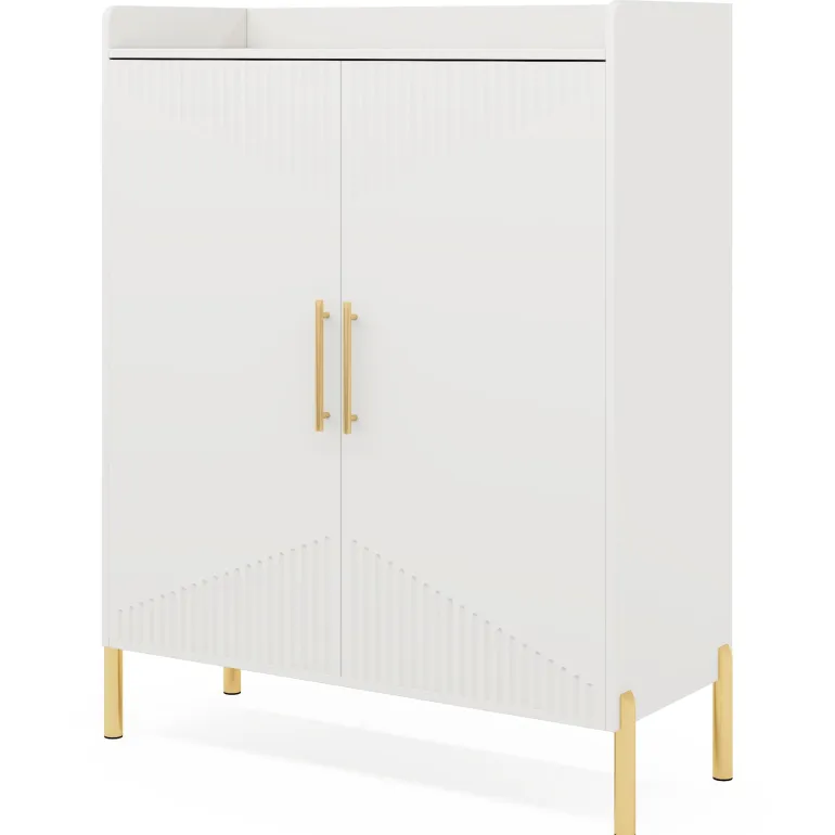 Cheap Tribesigns 30 Pairs Shoe Cabinet, 6-Tier Modern Shoes Rack Organizer with Doors