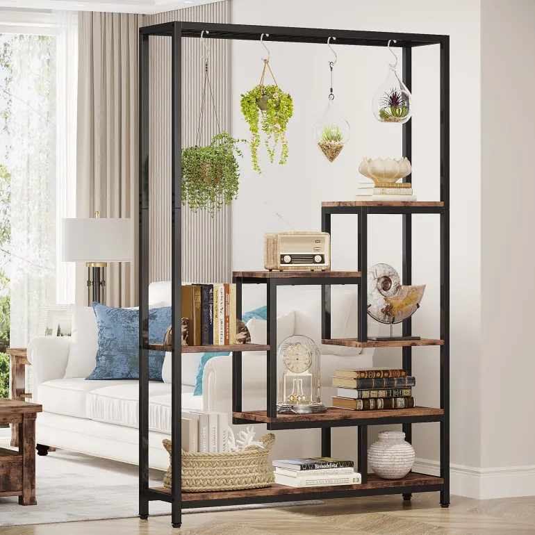 Flash Sale Tribesigns 70.9" Plant Stand, Large Flower Bonsai Shelf with 6 S Hanging Hooks
