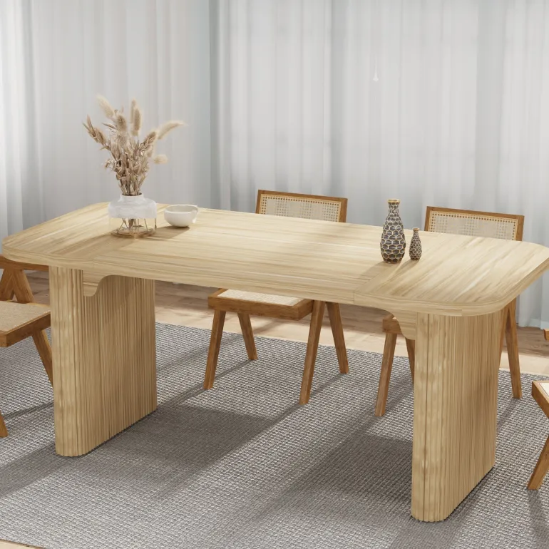 Best Tribesigns 62" Rectangular Dining Table for 4-6, Simple Kitchen Dinner Table