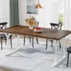 Clearance Tribesigns 63" Rectangular Dining Table with Wooden Tabletop for 6 People