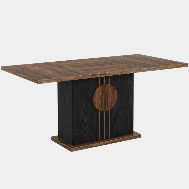 Best Tribesigns 55" Rectangular Dining Table, Farmhouse Wood Kitchen Table for 4 to 6 People