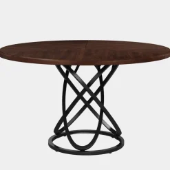 Best Tribesigns 47" Round Dining Table, Dinner Kitchen Table with Metal Base